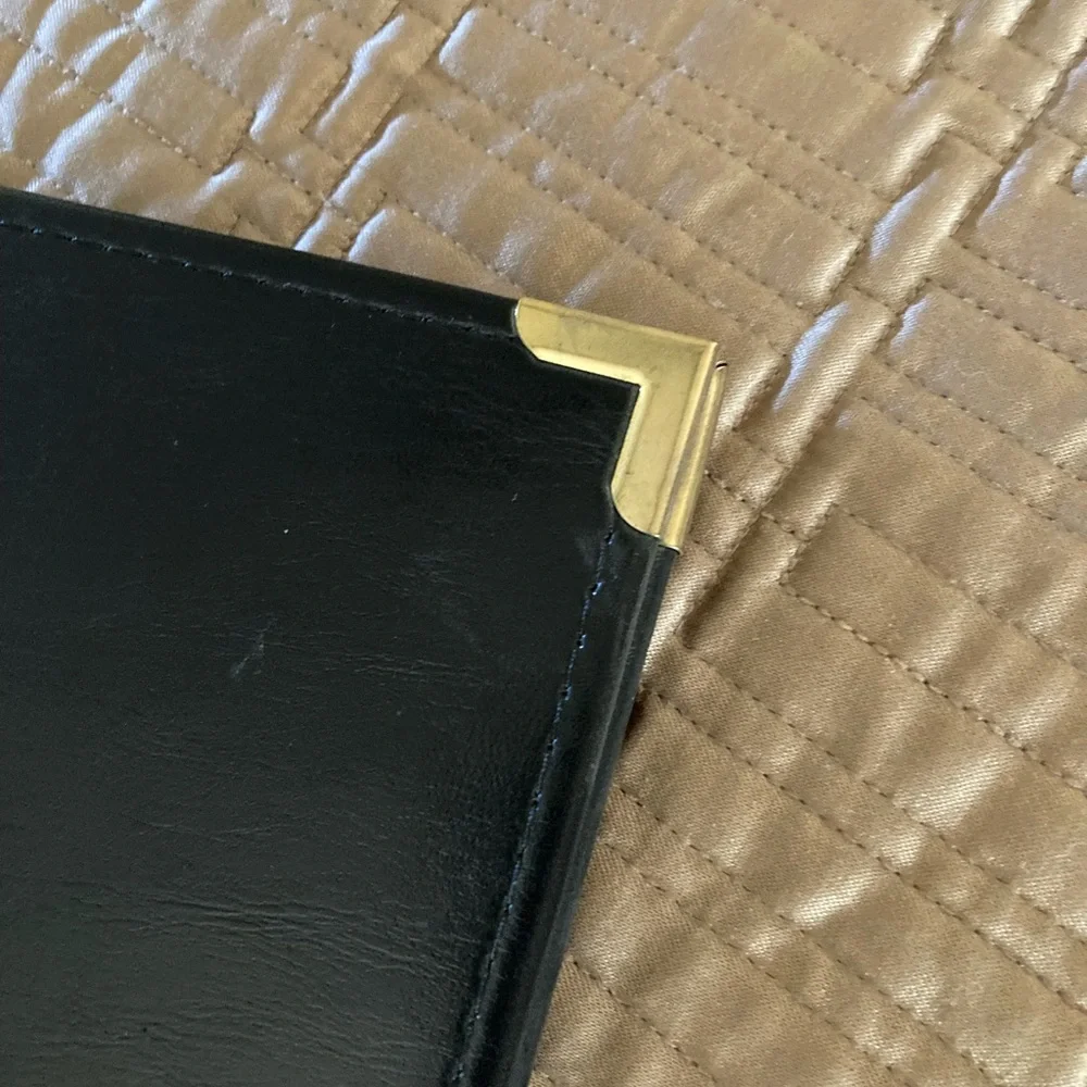 Black notepad holder with Gold Accents
